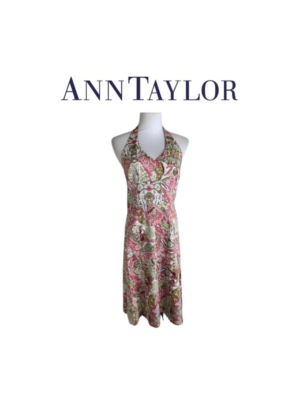 Ann Taylor Multi-Color Halter Dress. Sz 4